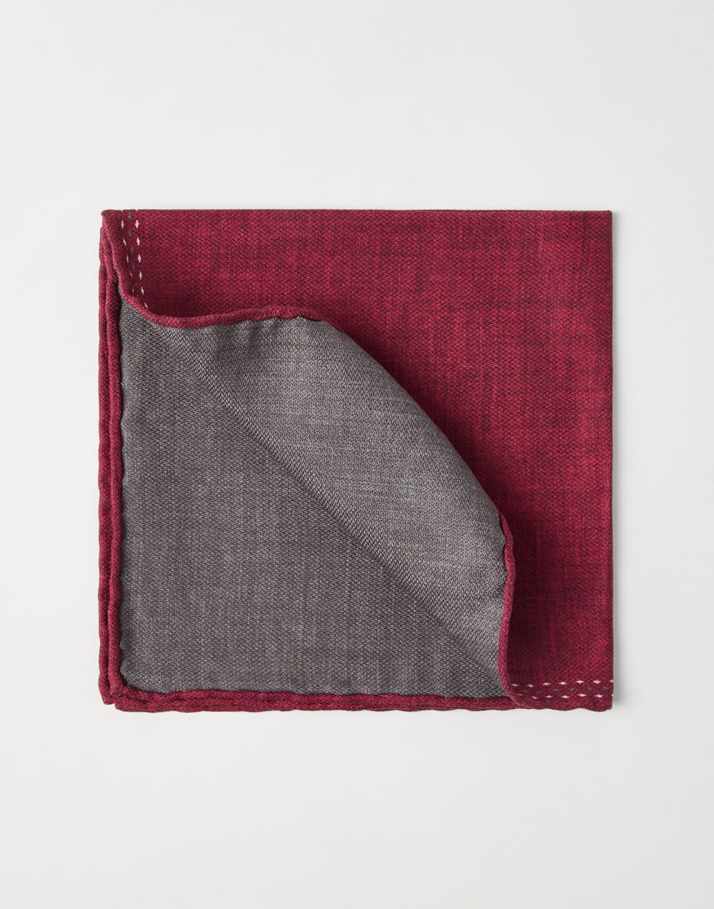 Silk pocket square Purple-Red Man - Brunello Cucinelli