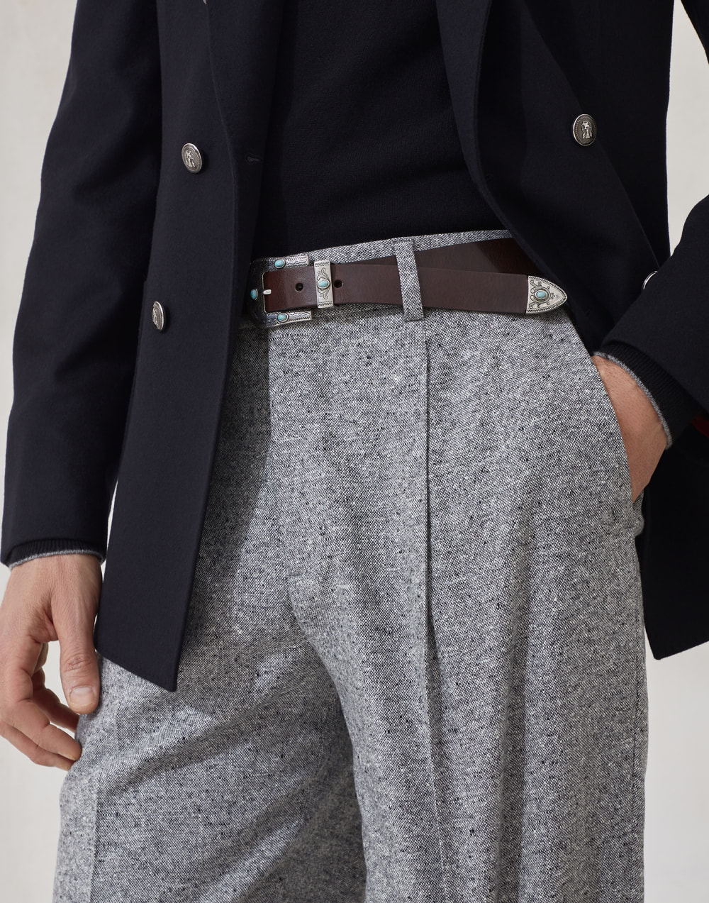 Sharkskin trousers Medium Grey Man - Brunello Cucinelli