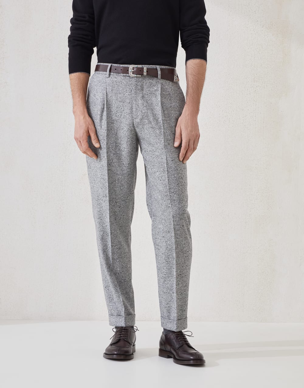 Sharkskin trousers Medium Grey Man - Brunello Cucinelli