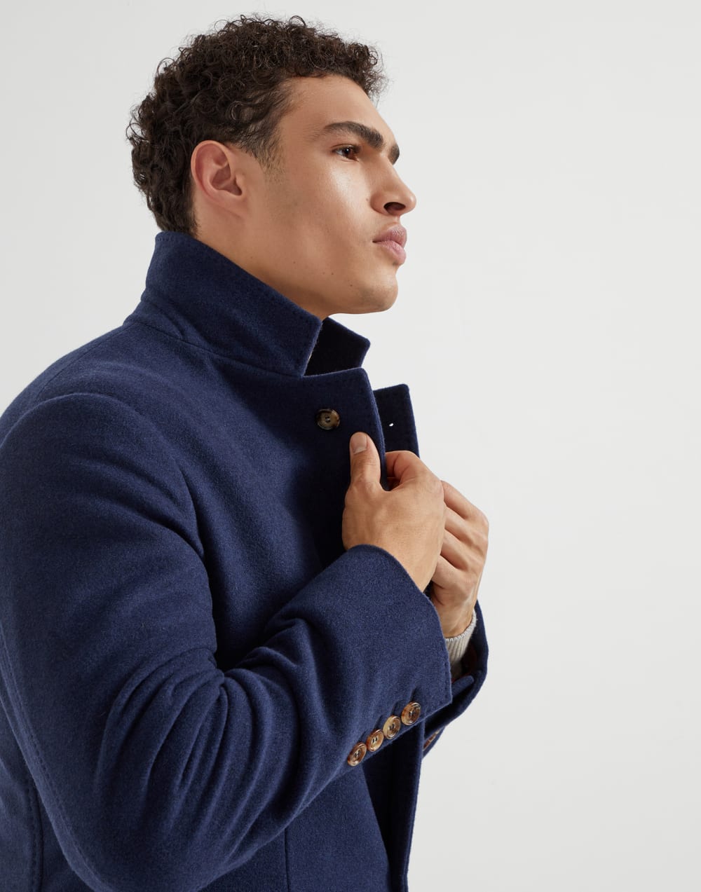 Water-resistant coat Avio Blue Man - Brunello Cucinelli