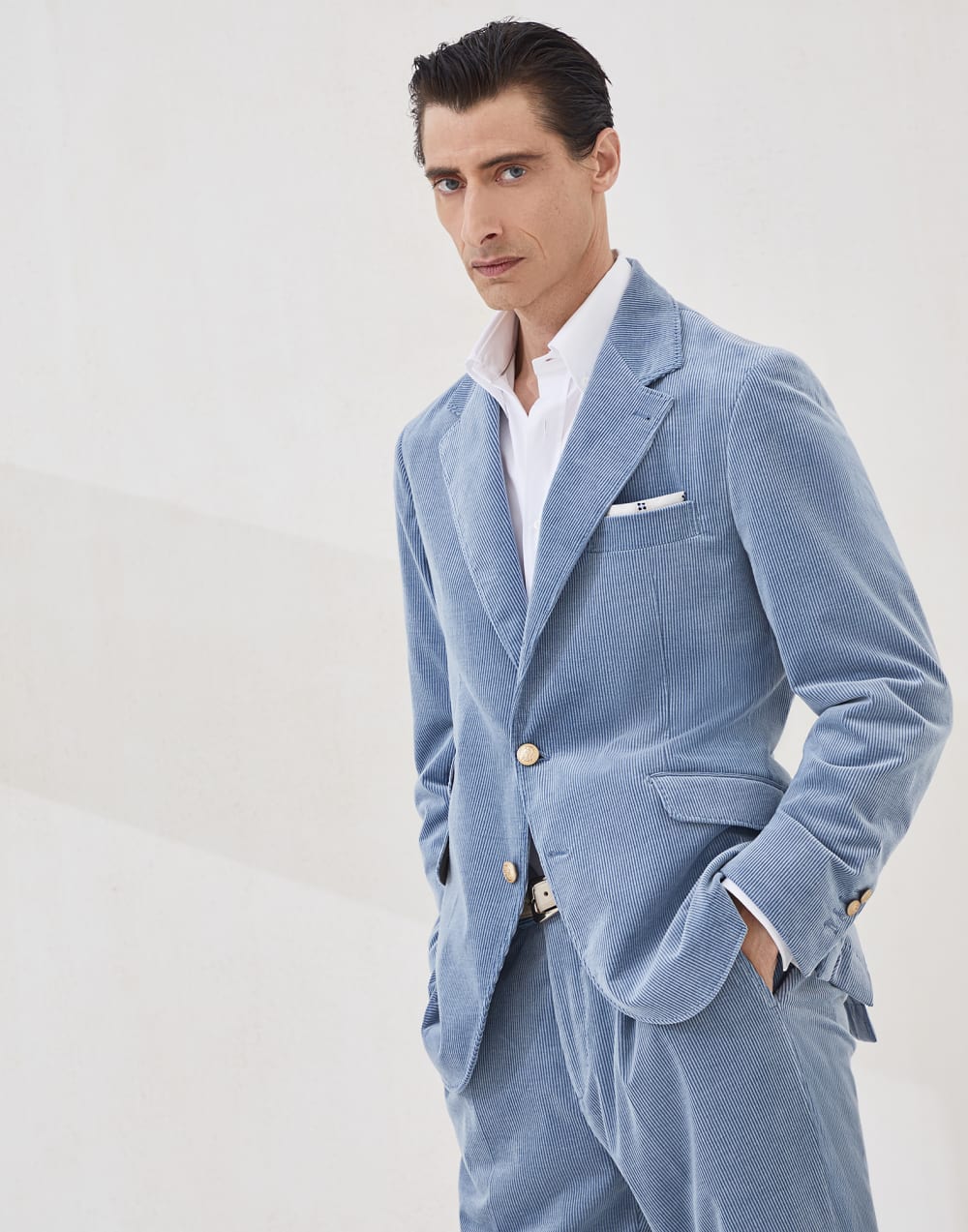 Corduroy blazer Denim Man - Brunello Cucinelli