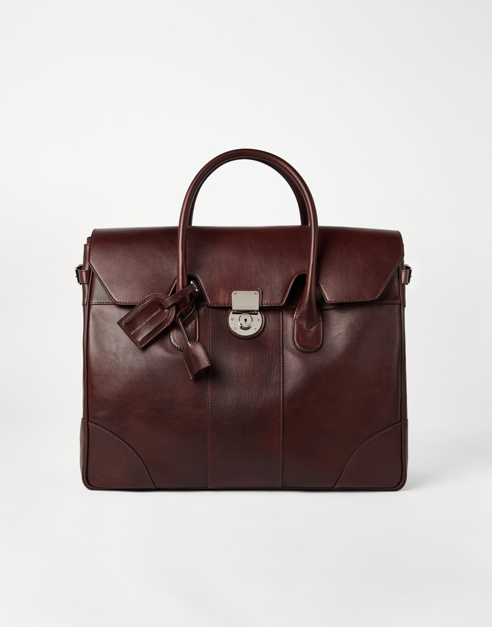 Calfskin bag Burgundy Man - Brunello Cucinelli