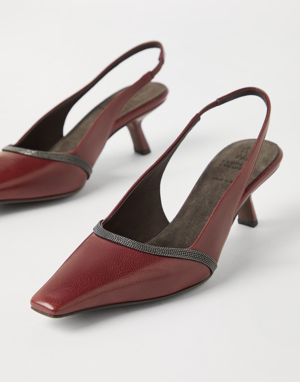 Zapatos de tacón City Slingback Amaranto Mujer - Brunello Cucinelli