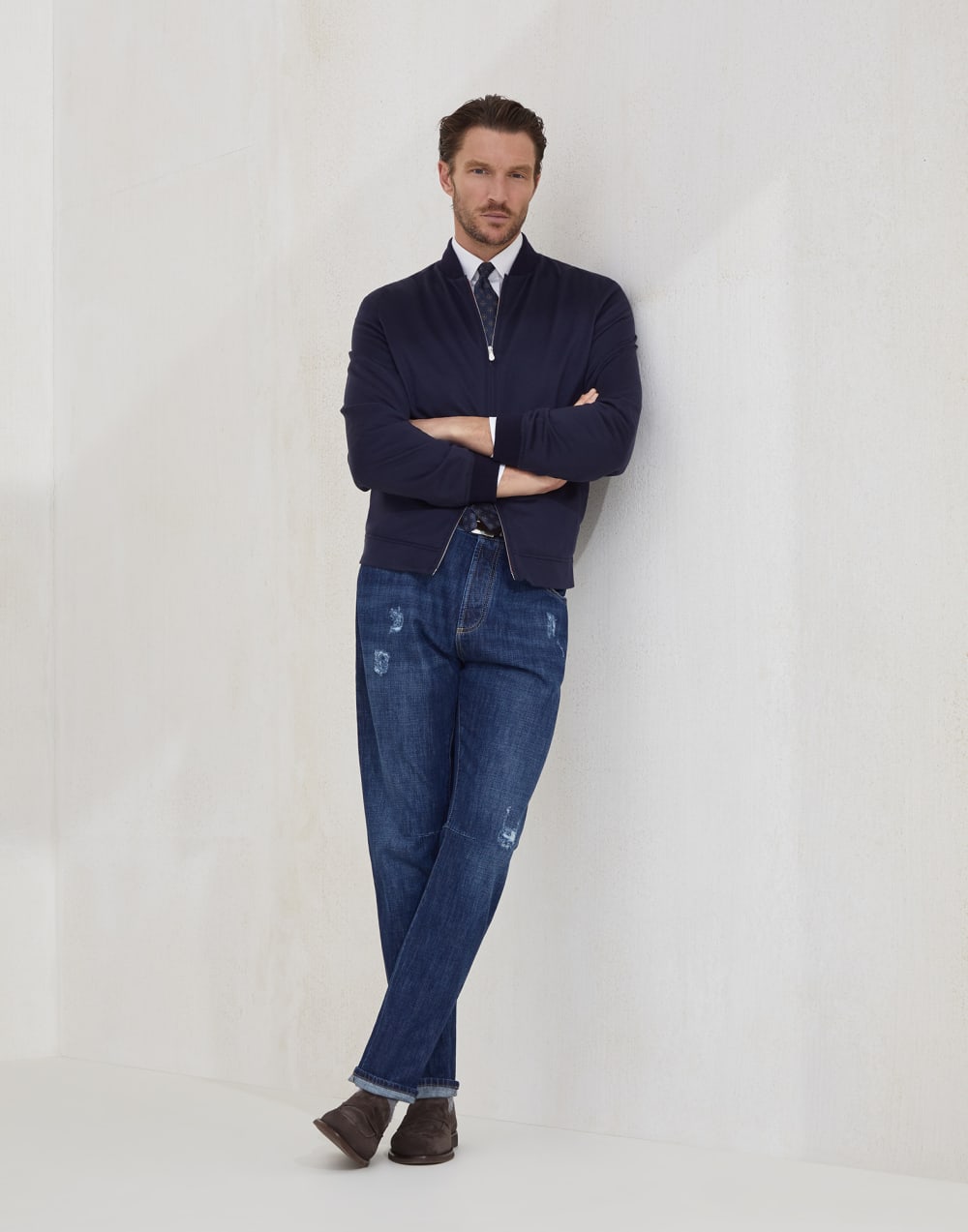 Five-Pocket-Hose in Leisure Fit Dunkles Jeansblau Herren - Brunello Cucinelli