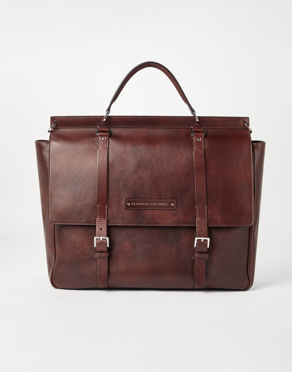 Calfskin briefcase Burgundy Man - Brunello Cucinelli