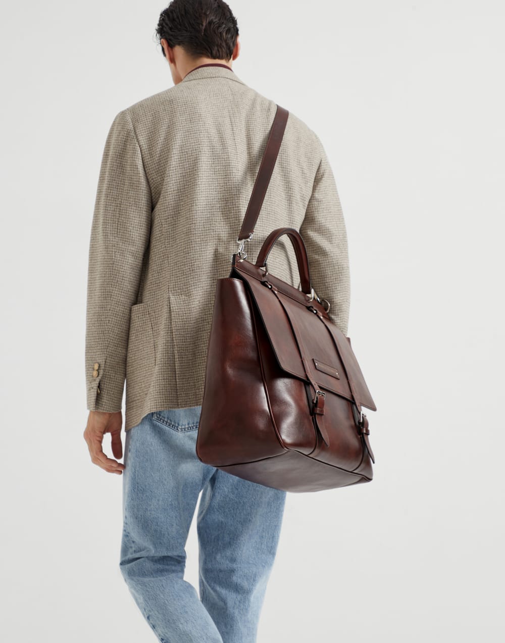 Portafolio de piel de becerro Bermellón Hombre - Brunello Cucinelli