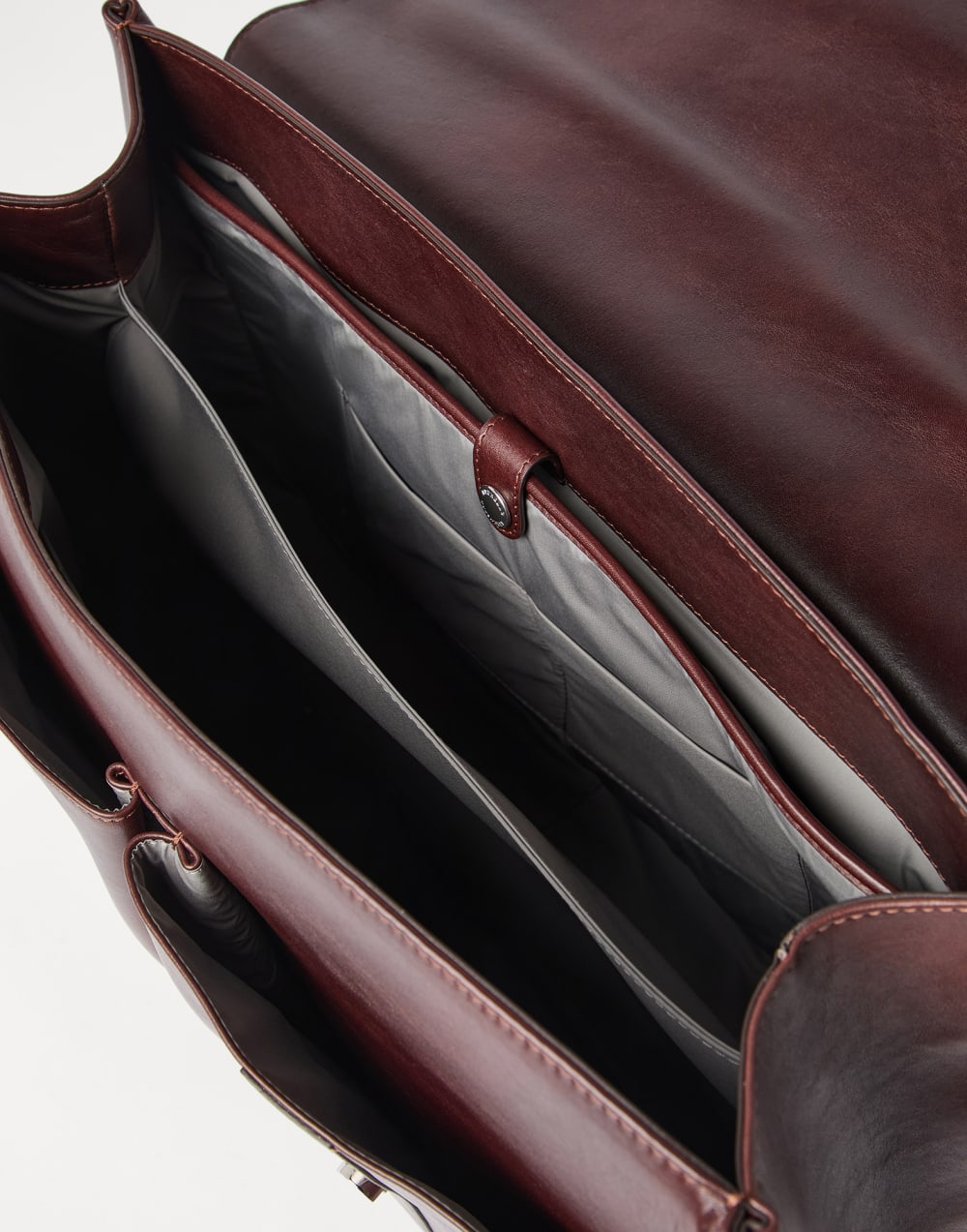 Calfskin briefcase Burgundy Man - Brunello Cucinelli