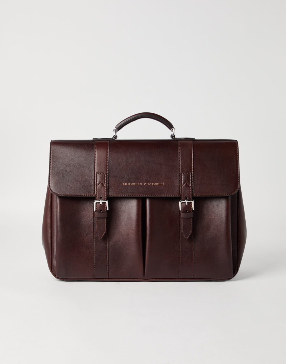 Calfskin briefcase Burgundy Man - Brunello Cucinelli