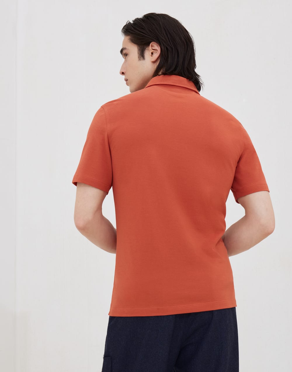 Piqué polo shirt Orange Man - Brunello Cucinelli