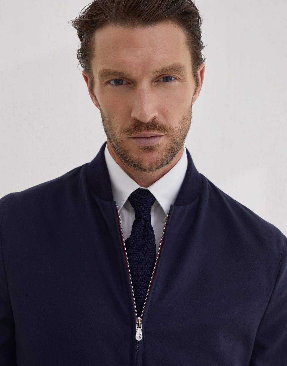 编织领带 海军蓝 男款 - Brunello Cucinelli