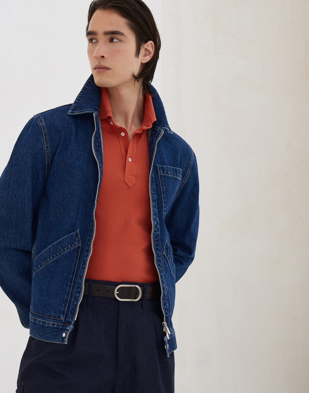 Piqué polo shirt Orange Man - Brunello Cucinelli