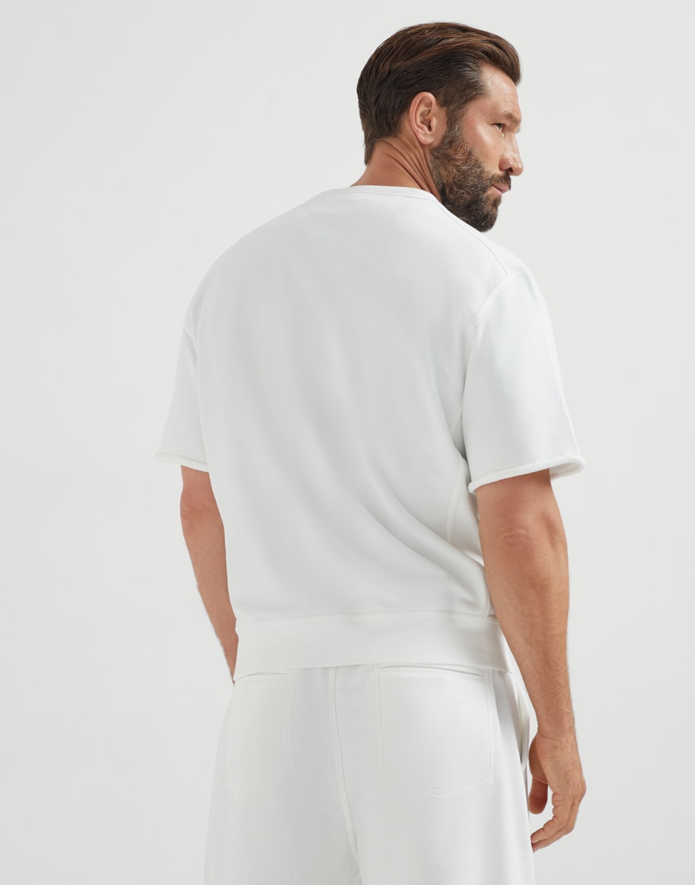 Sweatshirt aus Smooth-Baumwoll-Sweatjersey Off-White Herren - Brunello Cucinelli