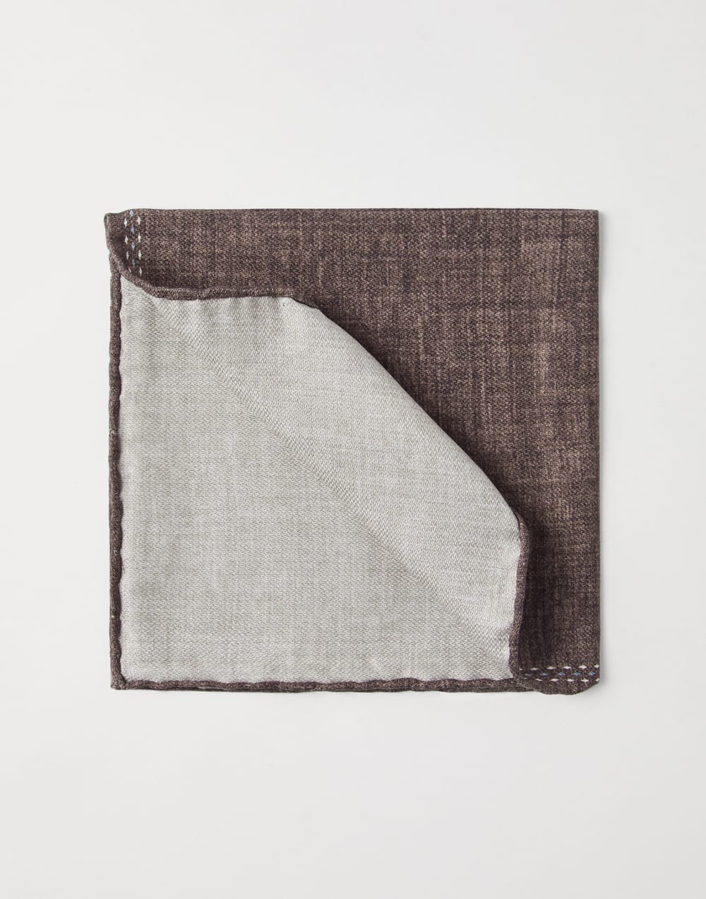 丝质口袋巾 棕色 男款 - Brunello Cucinelli