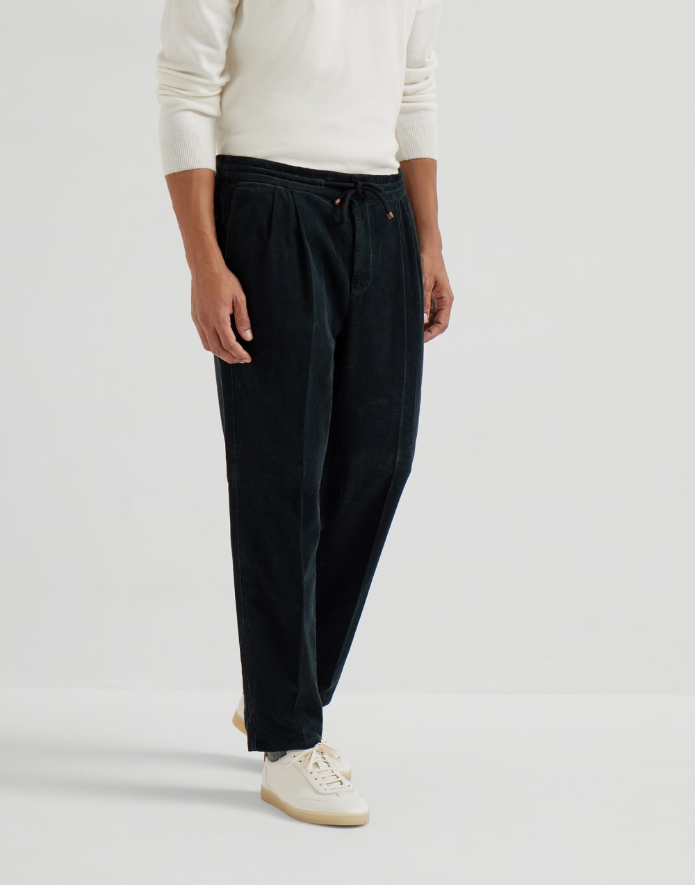 Hose aus Cordsamt Schwarz Herren - Brunello Cucinelli