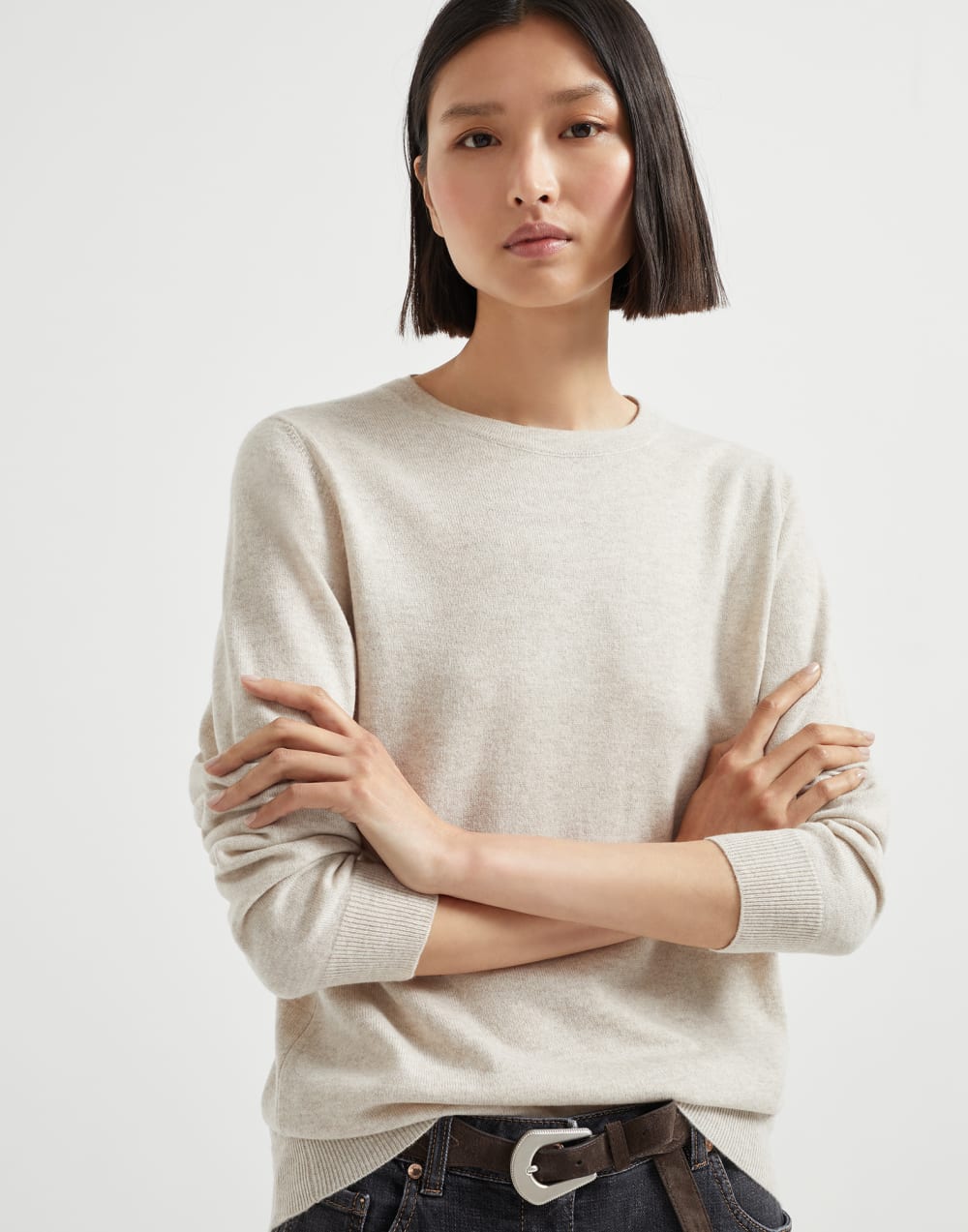 羊绒衫 牡蛎色 女款 - Brunello Cucinelli