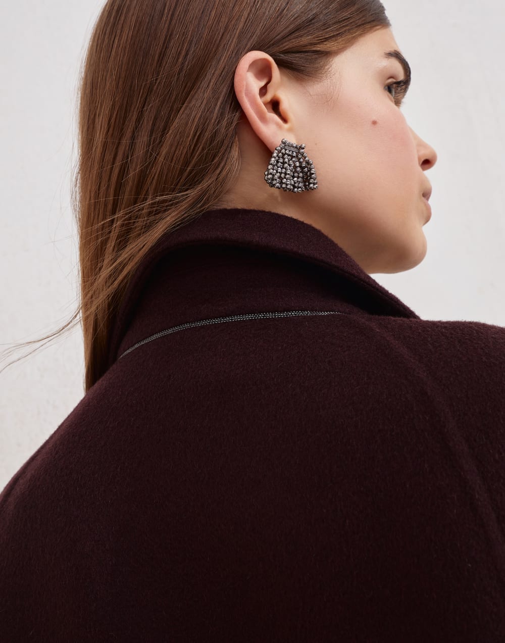 Manteau en beaver de cachemire Bourgogne Femme - Brunello Cucinelli