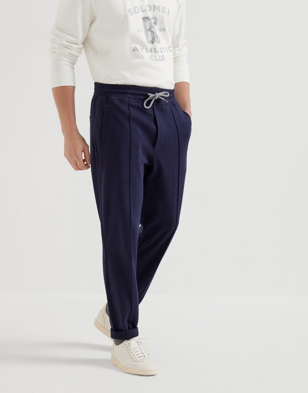 French terry trousers Cobalt Man - Brunello Cucinelli