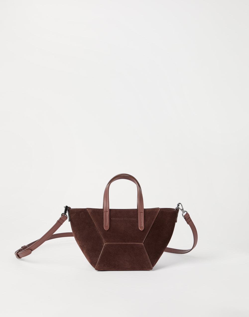 Suede mini BC Duo bag Burgundy Woman - Brunello Cucinelli