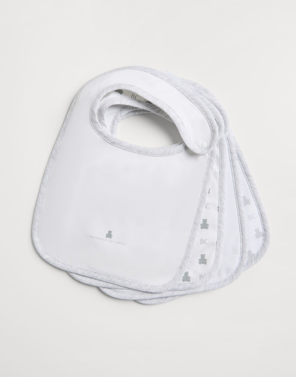 Baby Bernie 2-piece bib set Light Grey Baby - Brunello Cucinelli