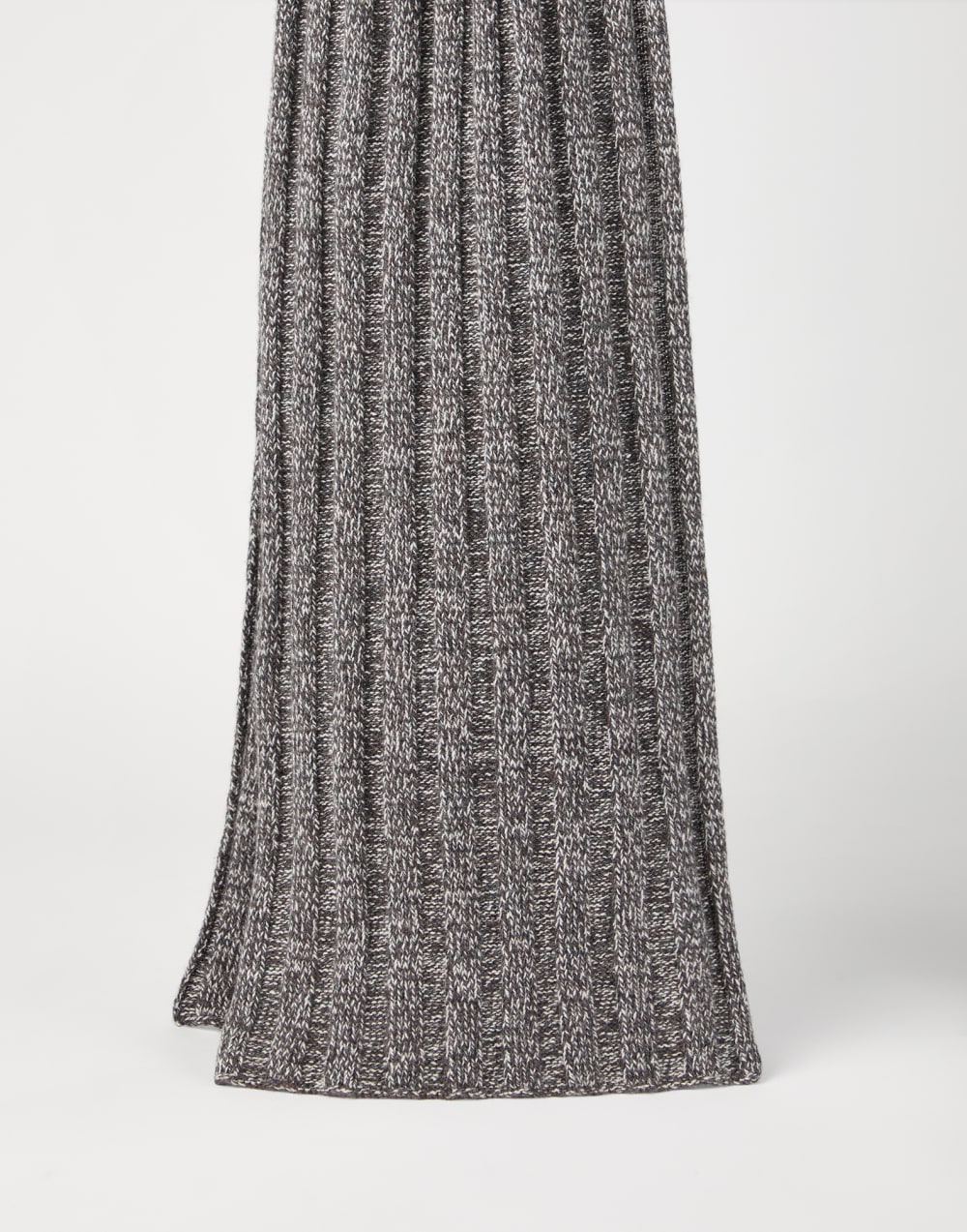 羊绒编织围巾 咖啡色 男款 - Brunello Cucinelli