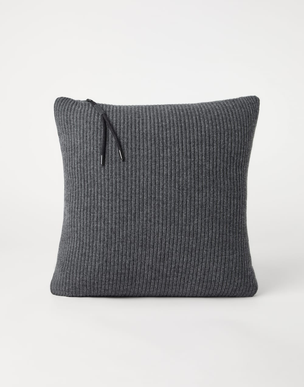 针织面料靠枕 炮铜灰色 生活风格 - Brunello Cucinelli