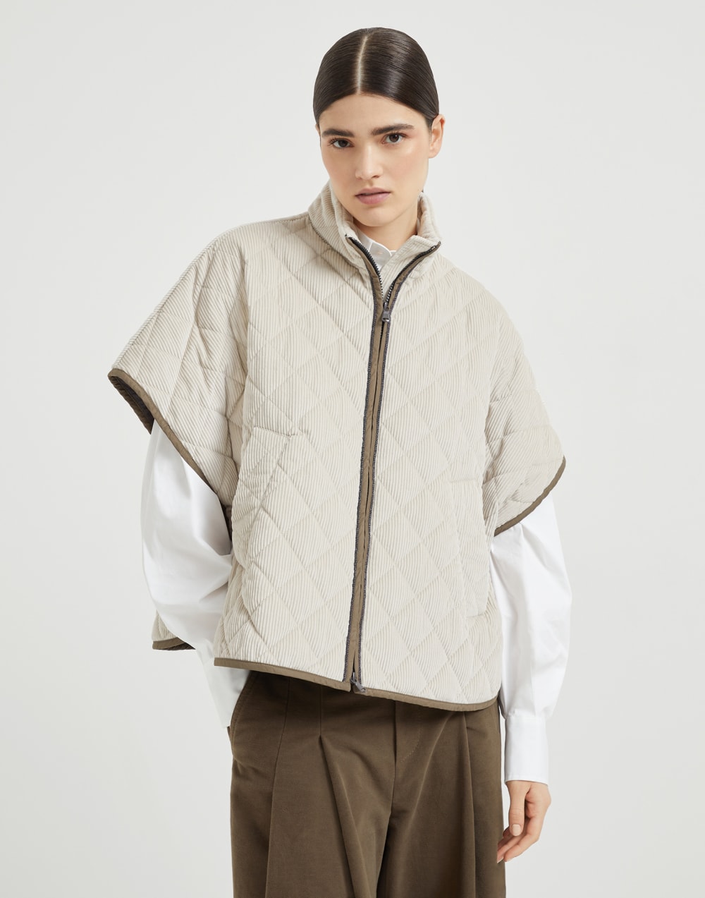 Quilted outerwear Beige Woman - Brunello Cucinelli