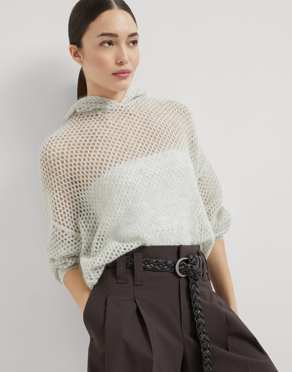 Dazzling mesh sweatshirt Pebble Woman - Brunello Cucinelli