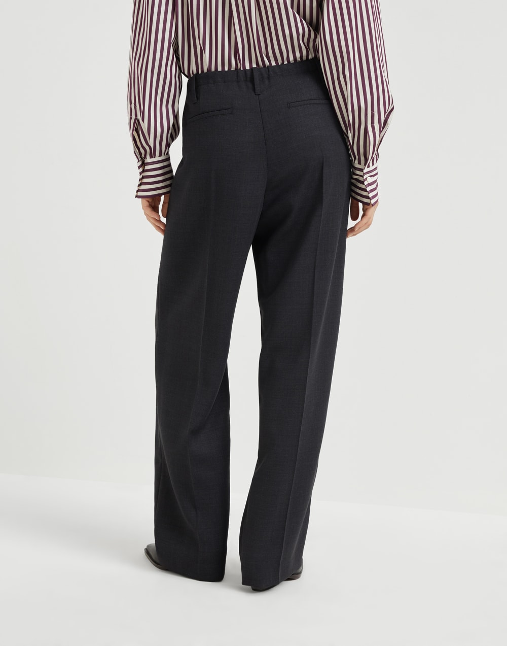 Sartorial track trousers Lignite Grey Woman - Brunello Cucinelli