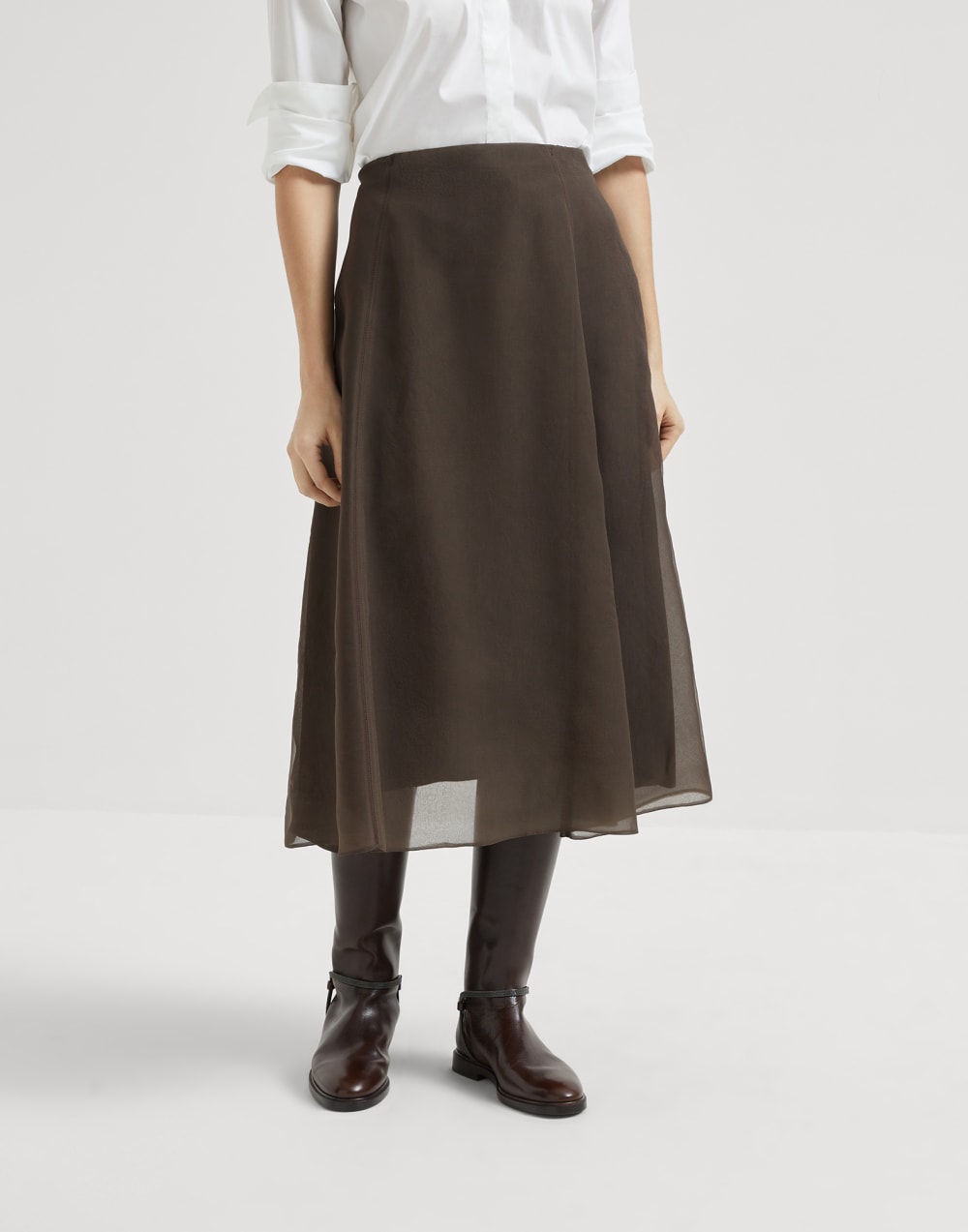 Jupe Cercle Cacao Femme - Brunello Cucinelli
