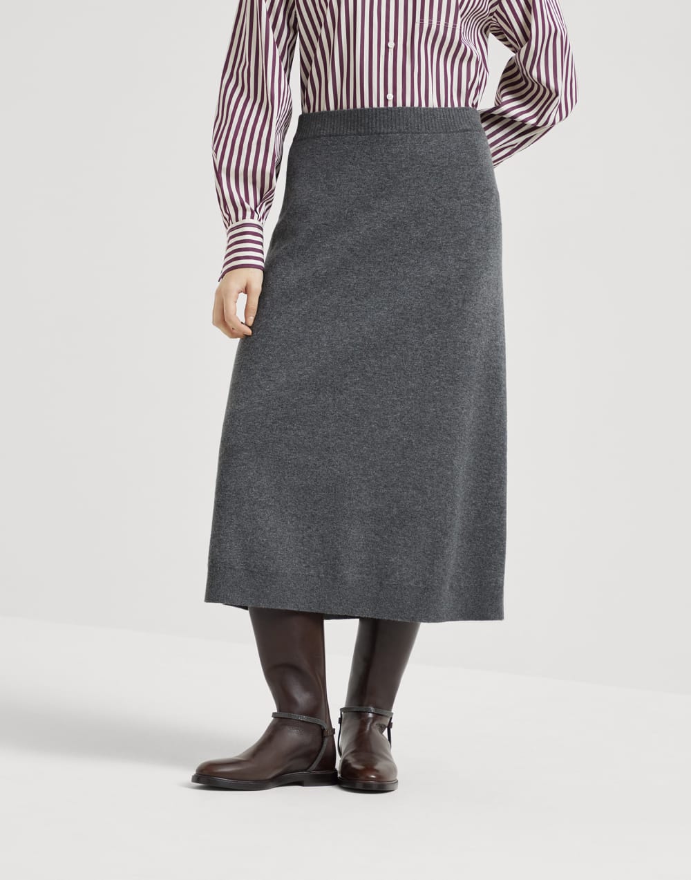 Double knit midi skirt Lead Woman - Brunello Cucinelli
