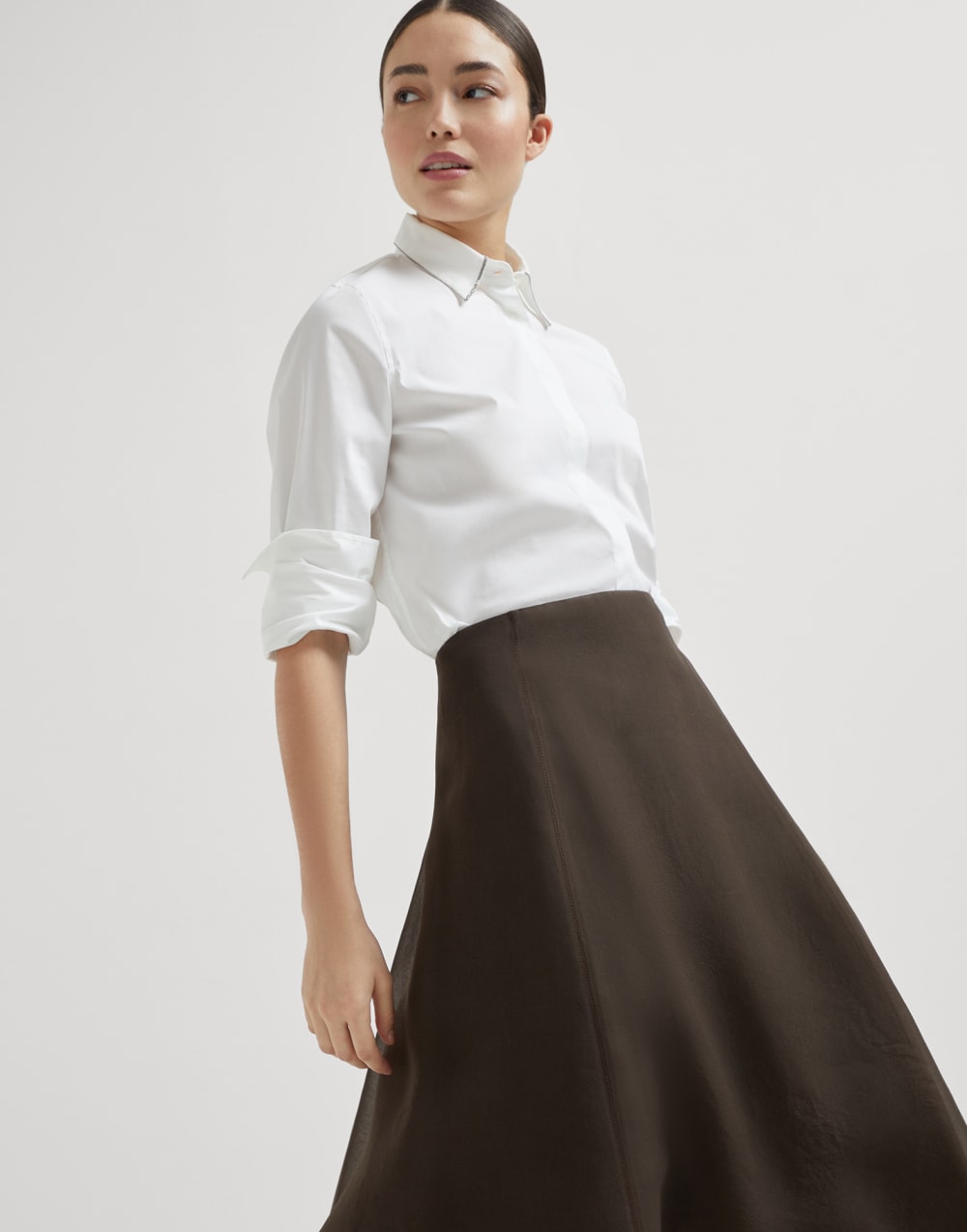 Jupe Cercle Cacao Femme - Brunello Cucinelli