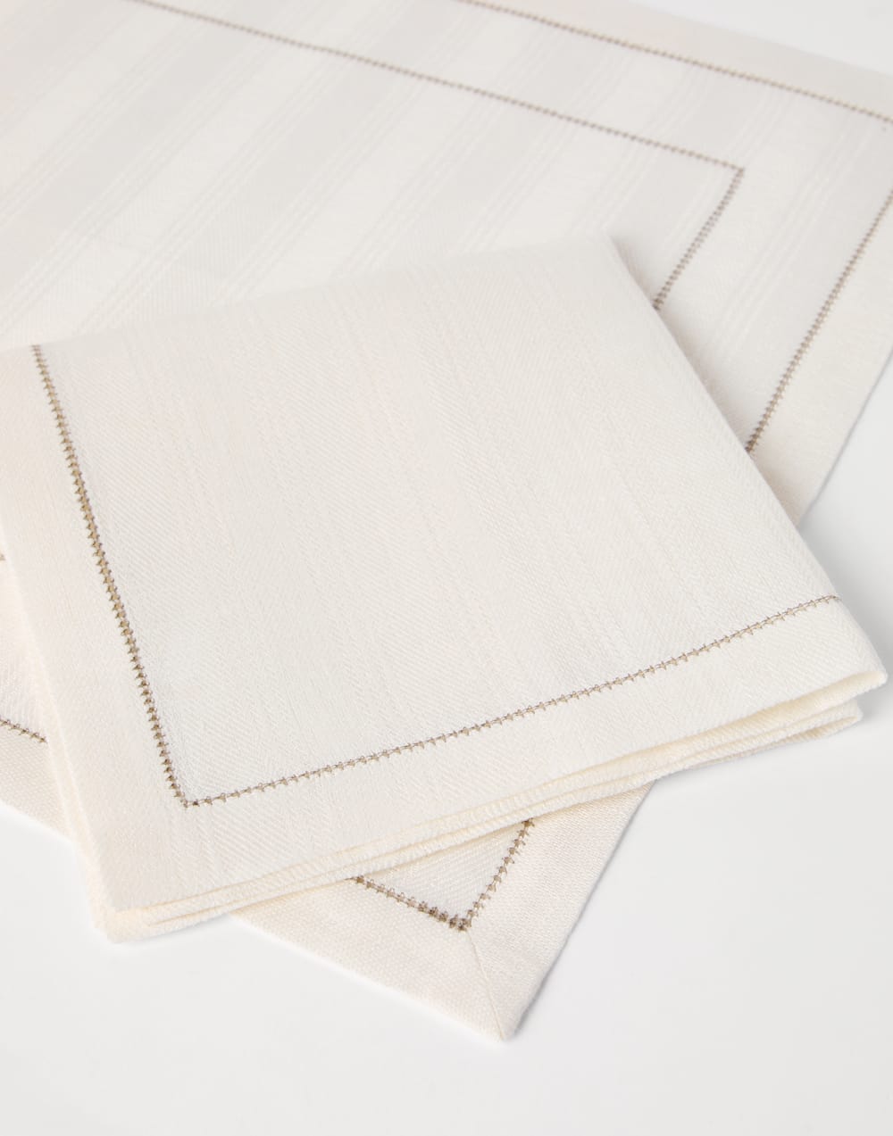 套装餐垫和餐巾 白色 生活风格 - Brunello Cucinelli