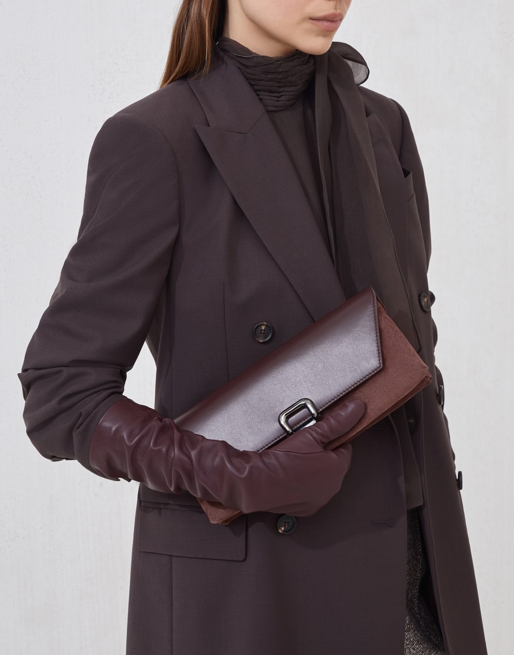 Sartorial pouch bag Burgundy Woman - Brunello Cucinelli