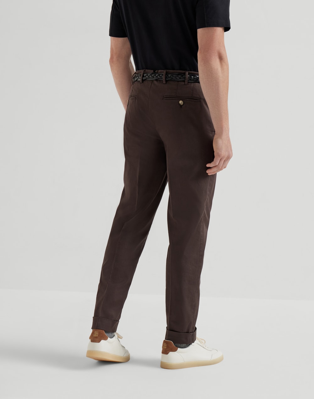 成衣染色华达呢长裤 棕色 男款 - Brunello Cucinelli