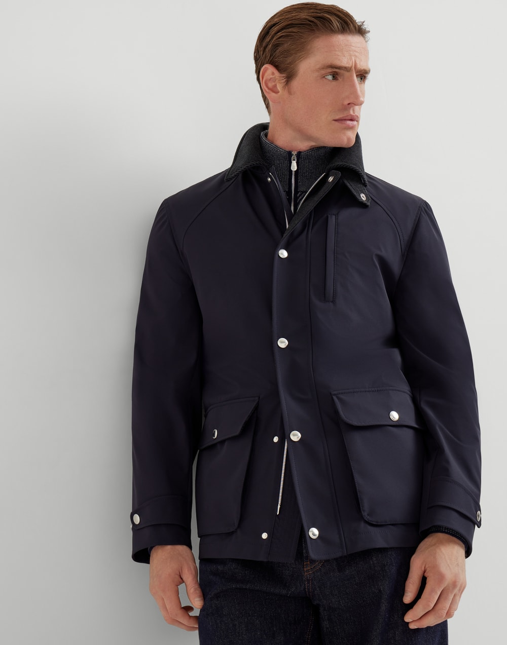 野战夹克 海军蓝 男款 - Brunello Cucinelli