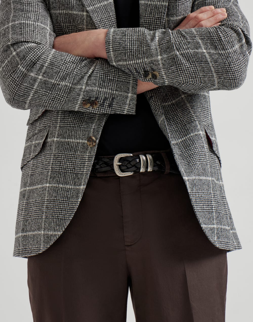 成衣染色华达呢长裤 棕色 男款 - Brunello Cucinelli