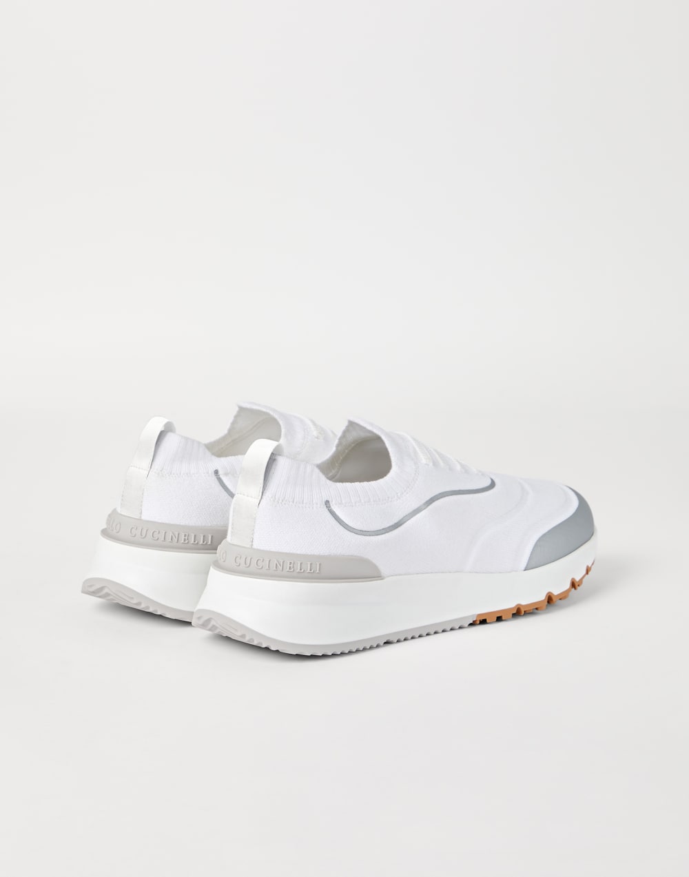 Zapatillas de running de punto Blanco Hombre - Brunello Cucinelli