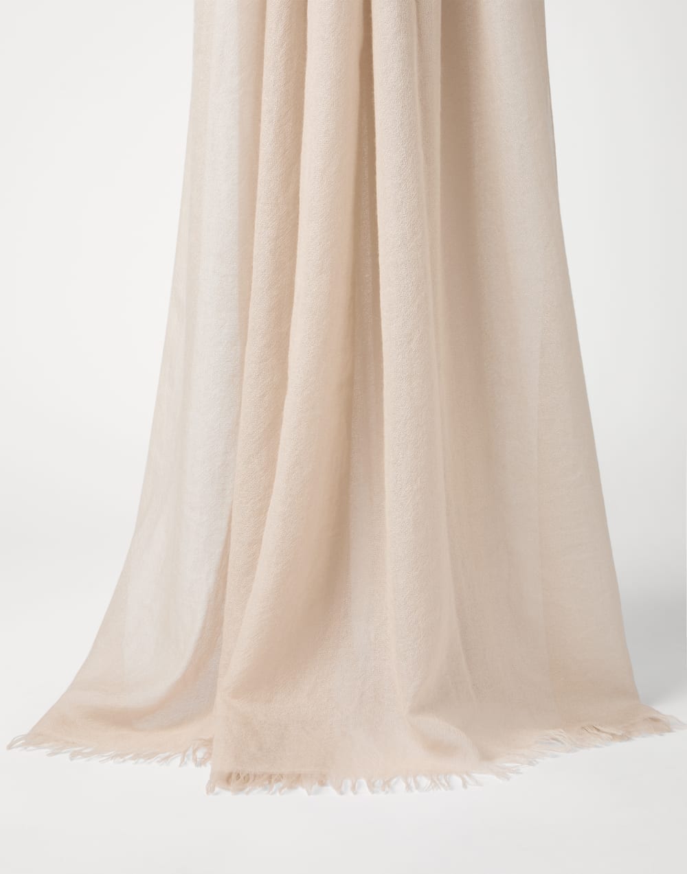 Cashmere and silk scarf Beige Woman - Brunello Cucinelli