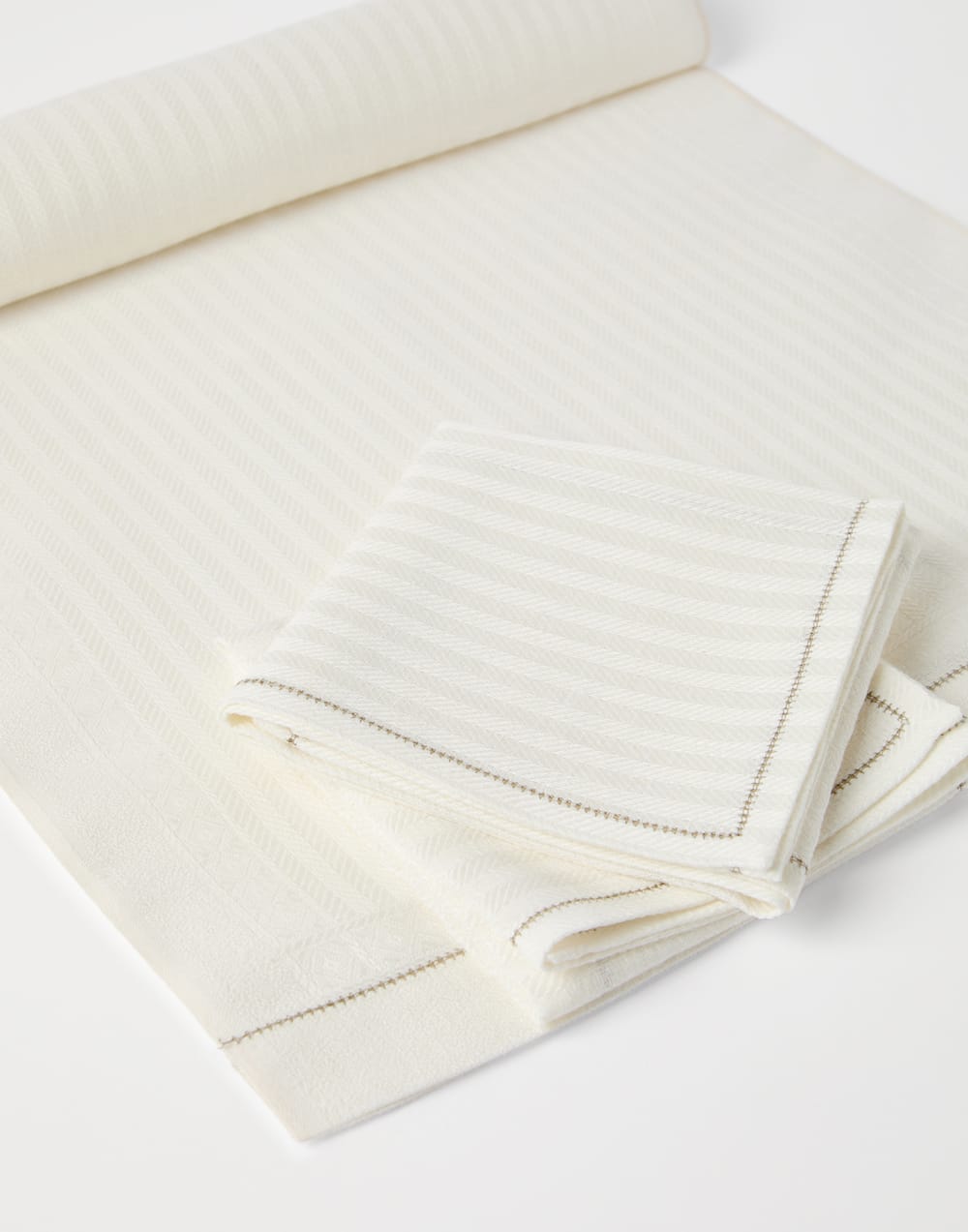 Runner and napkins set White Lifestyle - Brunello Cucinelli