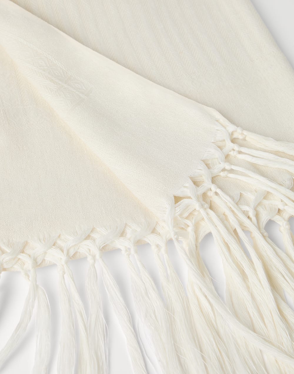 雪佛龙浴巾 白色 生活风格 - Brunello Cucinelli