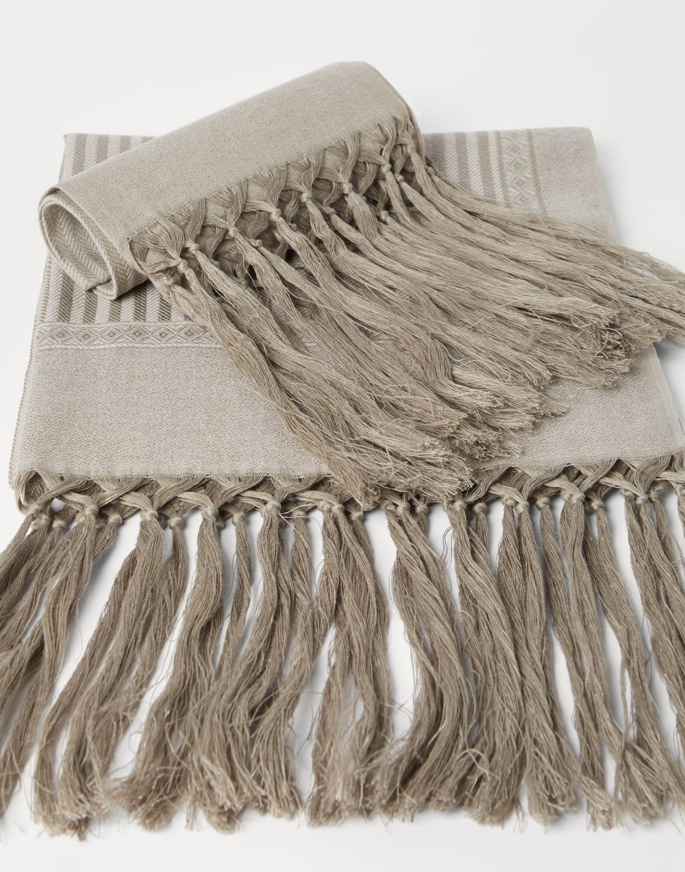 Par de toallas Chevron Blanqueado Lifestyle - Brunello Cucinelli