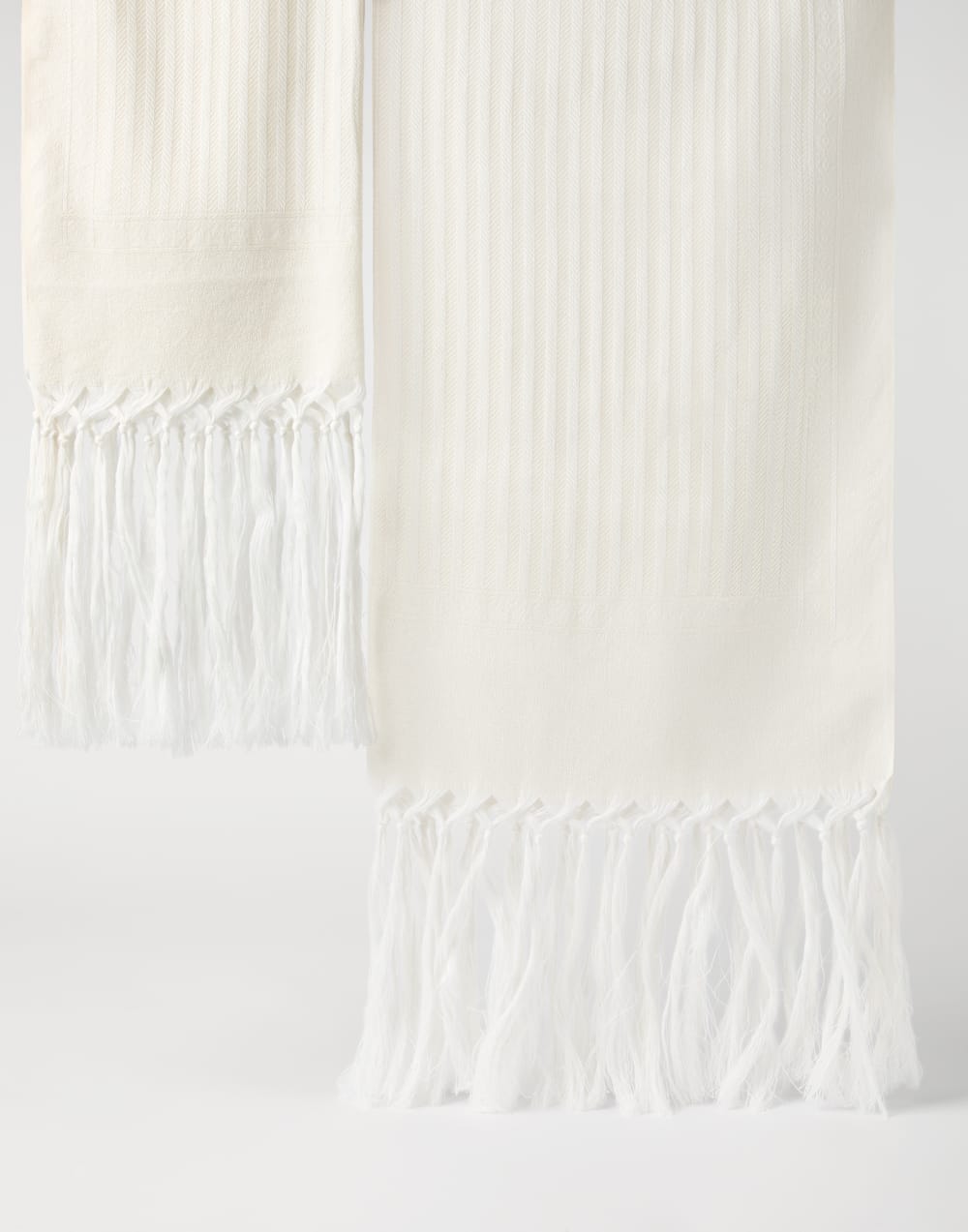 Pair of chevron towels White Lifestyle - Brunello Cucinelli