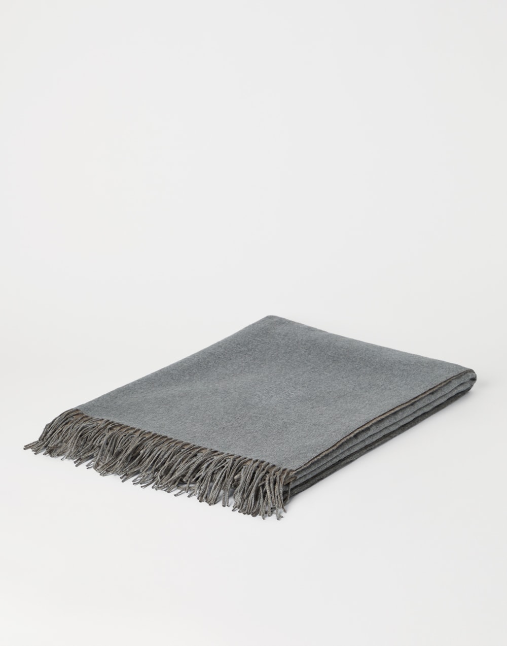 双层丝绸披毯 灰色 生活风格 - Brunello Cucinelli