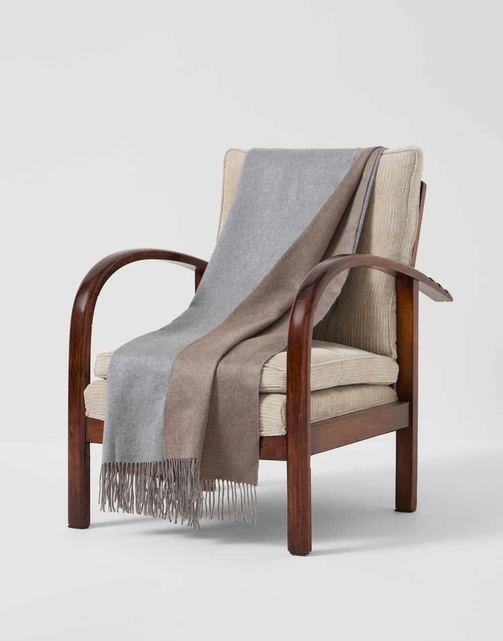 Silk double cloth throw Grey Lifestyle - Brunello Cucinelli