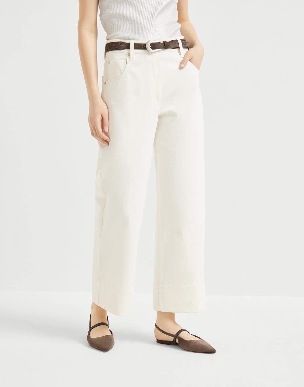 Square chino trousers Panama Woman - Brunello Cucinelli