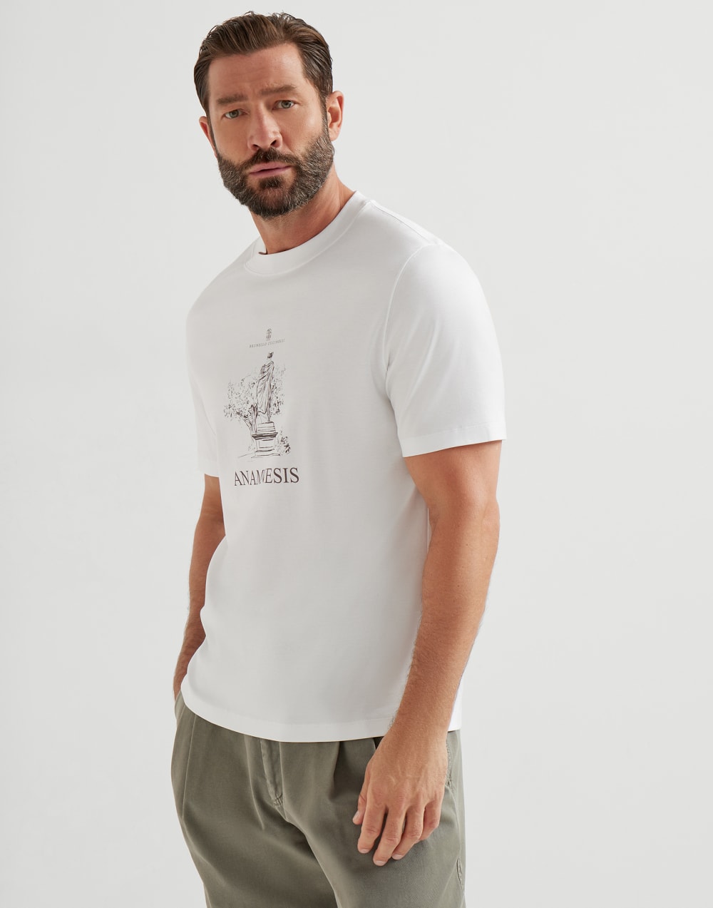 Jersey T-shirt White Man - Brunello Cucinelli