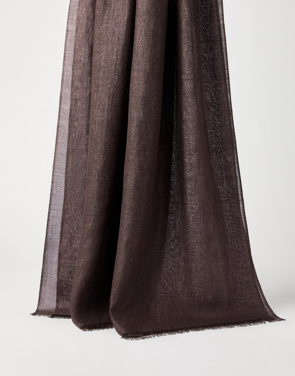 闪亮丝绒围巾 棕色 女款 - Brunello Cucinelli