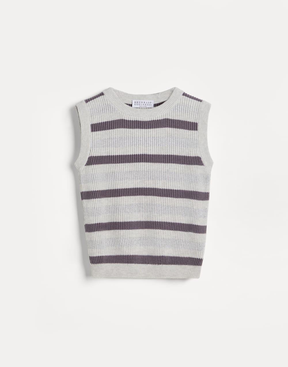 Cotton sparkling Stripes top Grey Girls - Brunello Cucinelli