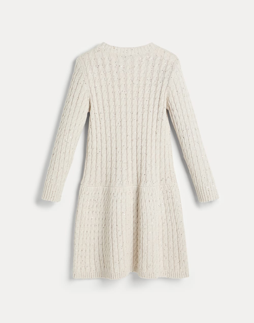 麻花辫针织连衣裙 燕麦色 女童 - Brunello Cucinelli