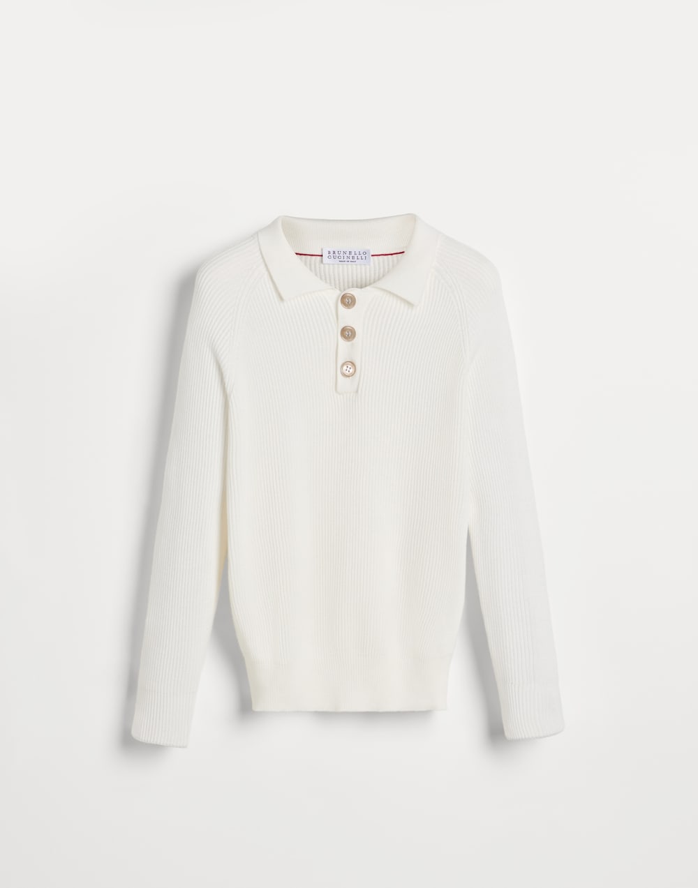 薄款针织马球衫 巴拿马色 男童 - Brunello Cucinelli
